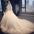 2019 Korean European Fashion off shoulder elegant lace up princess maxi floor length tulle wedding dress bridal gown
